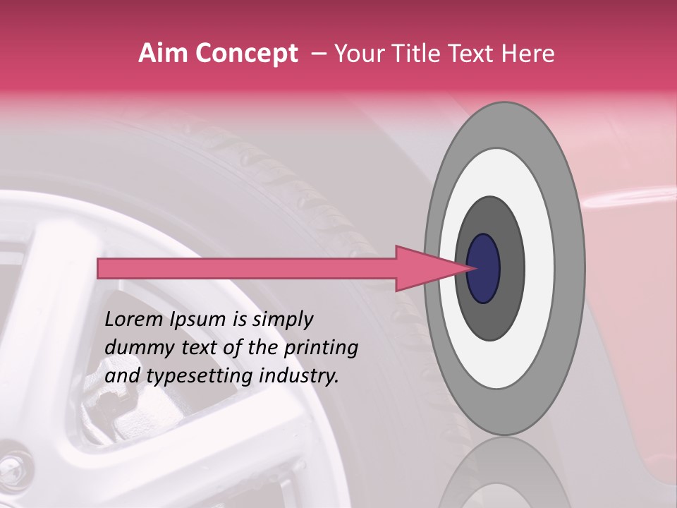 Red Car Wheel PowerPoint Template