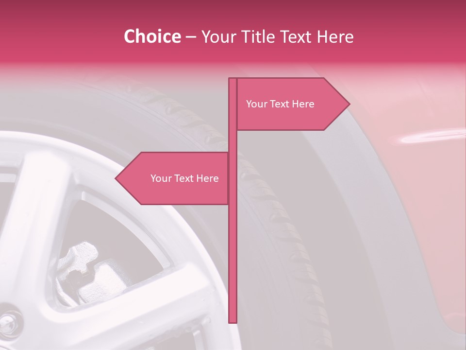 Red Car Wheel PowerPoint Template