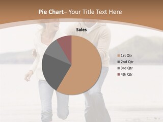 Couple Running On Beach Holding Hands Smiling PowerPoint Template