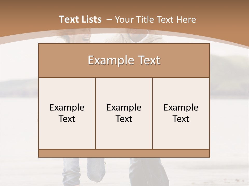 Couple Running On Beach Holding Hands Smiling PowerPoint Template