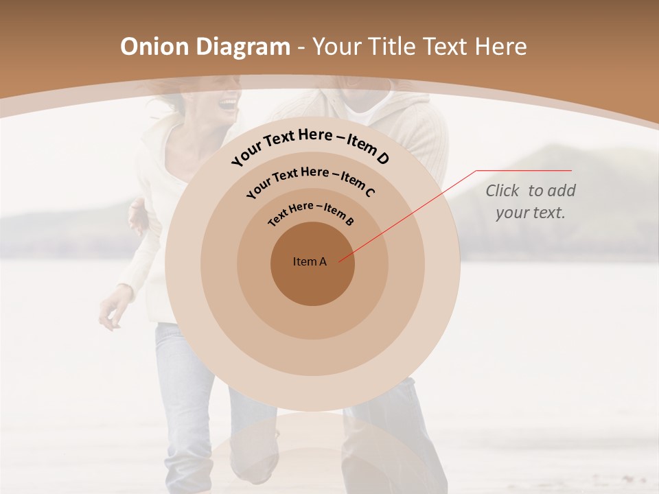 Couple Running On Beach Holding Hands Smiling PowerPoint Template