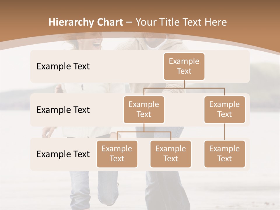 Couple Running On Beach Holding Hands Smiling PowerPoint Template