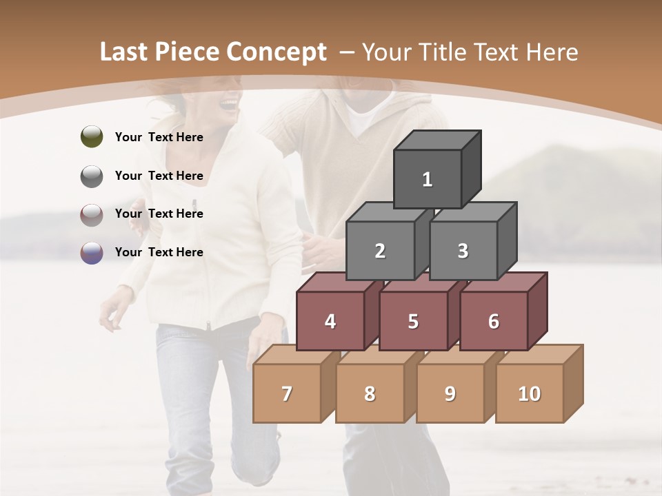 Couple Running On Beach Holding Hands Smiling PowerPoint Template