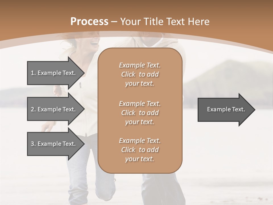 Couple Running On Beach Holding Hands Smiling PowerPoint Template