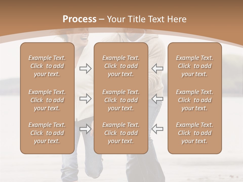 Couple Running On Beach Holding Hands Smiling PowerPoint Template