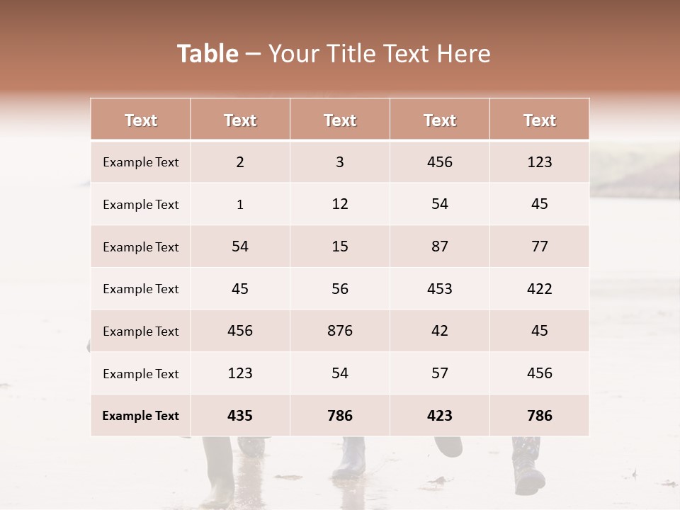 Family Running On Beach Holding Hands Smiling PowerPoint Template