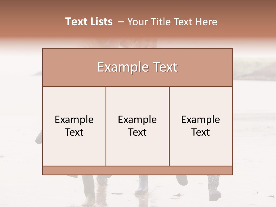 Family Running On Beach Holding Hands Smiling PowerPoint Template