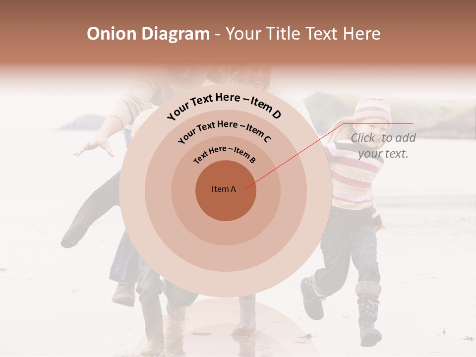 Family Running On Beach Holding Hands Smiling PowerPoint Template