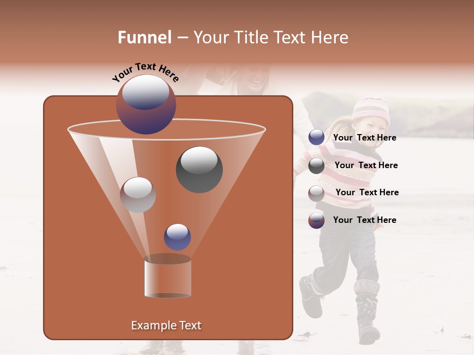 Family Running On Beach Holding Hands Smiling PowerPoint Template