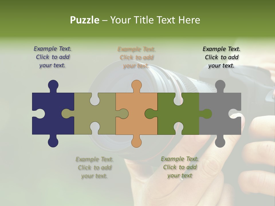 Photographer Shots With Slr Camera PowerPoint Template