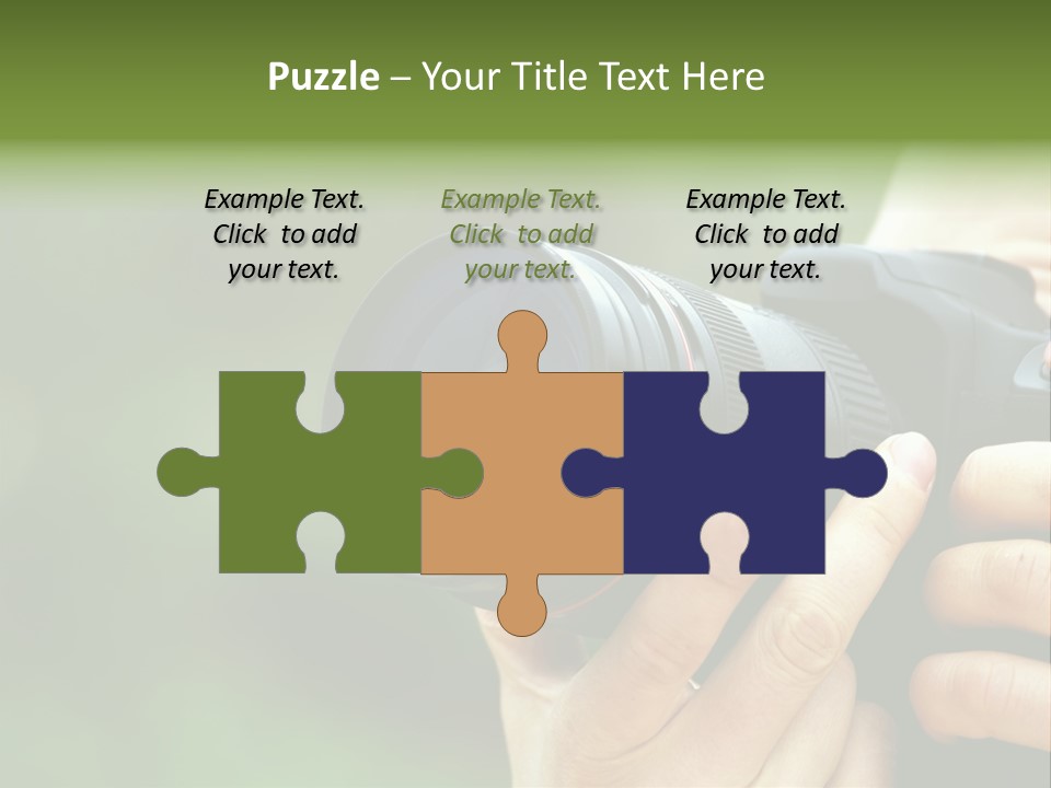 Photographer Shots With Slr Camera PowerPoint Template