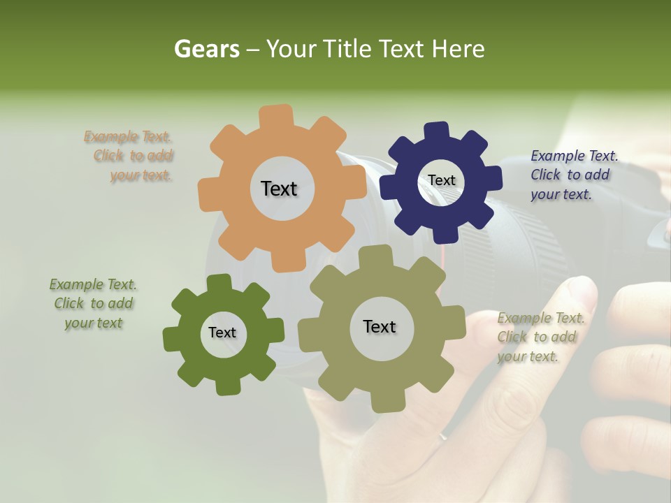 Photographer Shots With Slr Camera PowerPoint Template