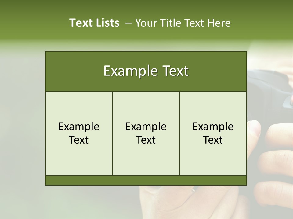 Photographer Shots With Slr Camera PowerPoint Template