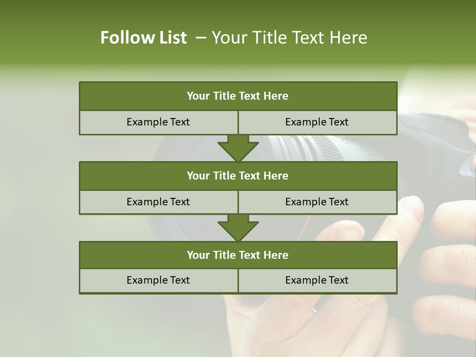 Photographer Shots With Slr Camera PowerPoint Template