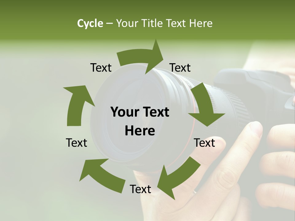 Photographer Shots With Slr Camera PowerPoint Template