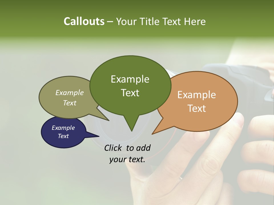 Photographer Shots With Slr Camera PowerPoint Template