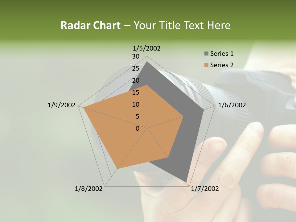 Photographer Shots With Slr Camera PowerPoint Template