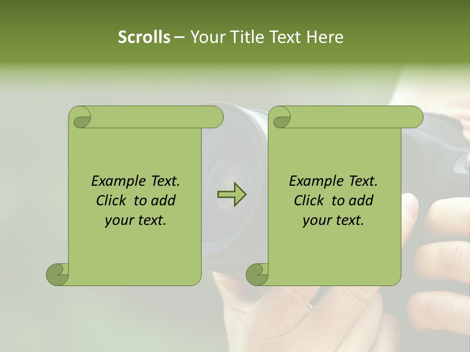 Photographer Shots With Slr Camera PowerPoint Template