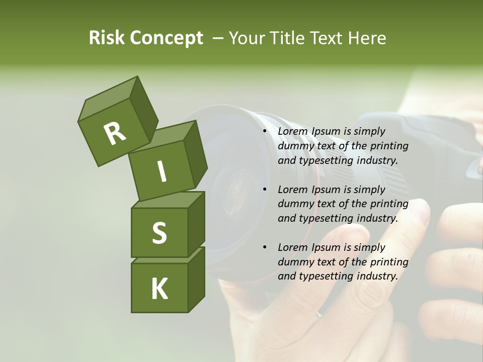 Photographer Shots With Slr Camera PowerPoint Template