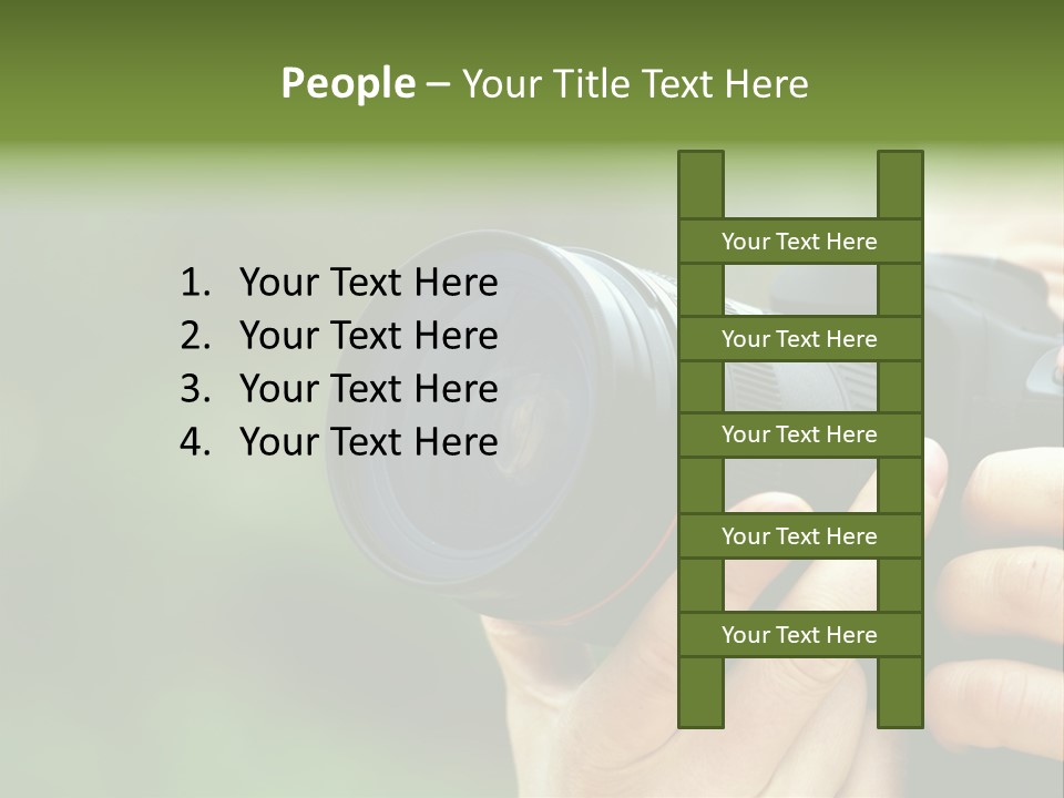 Photographer Shots With Slr Camera PowerPoint Template