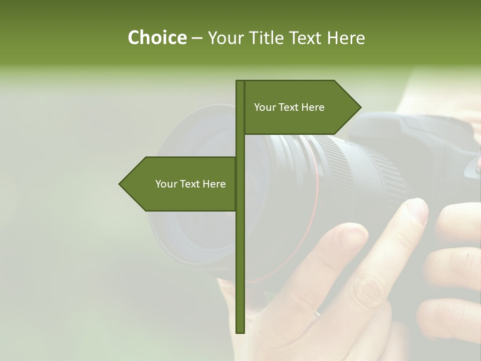 Photographer Shots With Slr Camera PowerPoint Template