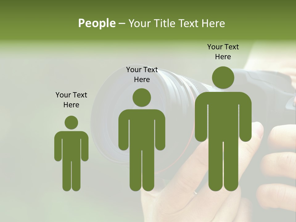 Photographer Shots With Slr Camera PowerPoint Template