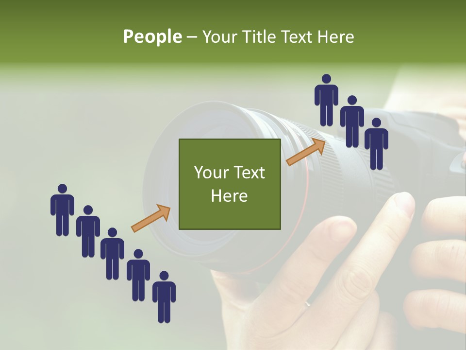 Photographer Shots With Slr Camera PowerPoint Template