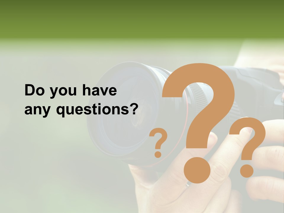 Photographer Shots With Slr Camera PowerPoint Template