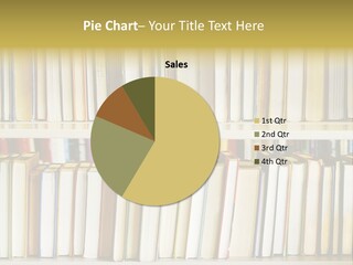 Library Books In A Row, On The Shelf PowerPoint Template