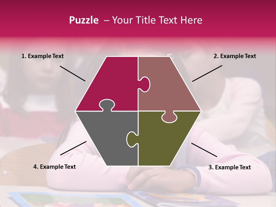 A Group Of Children Sitting At A Table In A Classroom PowerPoint Template