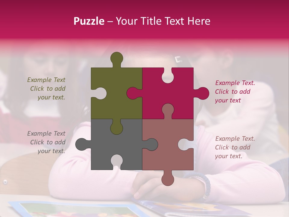 A Group Of Children Sitting At A Table In A Classroom PowerPoint Template