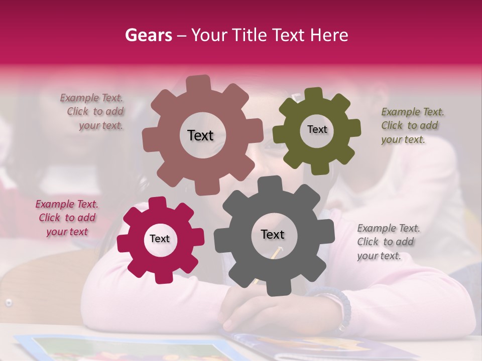 A Group Of Children Sitting At A Table In A Classroom PowerPoint Template