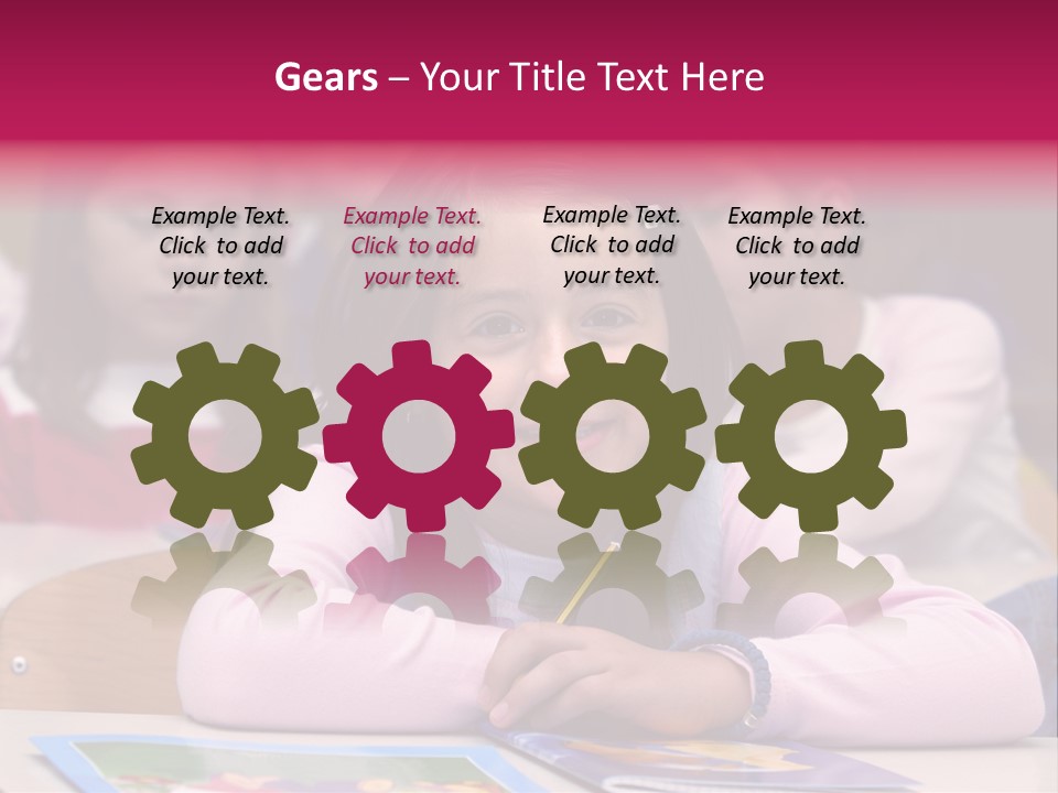 A Group Of Children Sitting At A Table In A Classroom PowerPoint Template