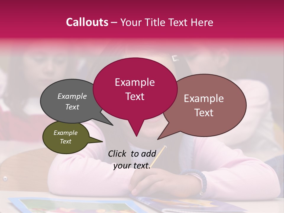 A Group Of Children Sitting At A Table In A Classroom PowerPoint Template