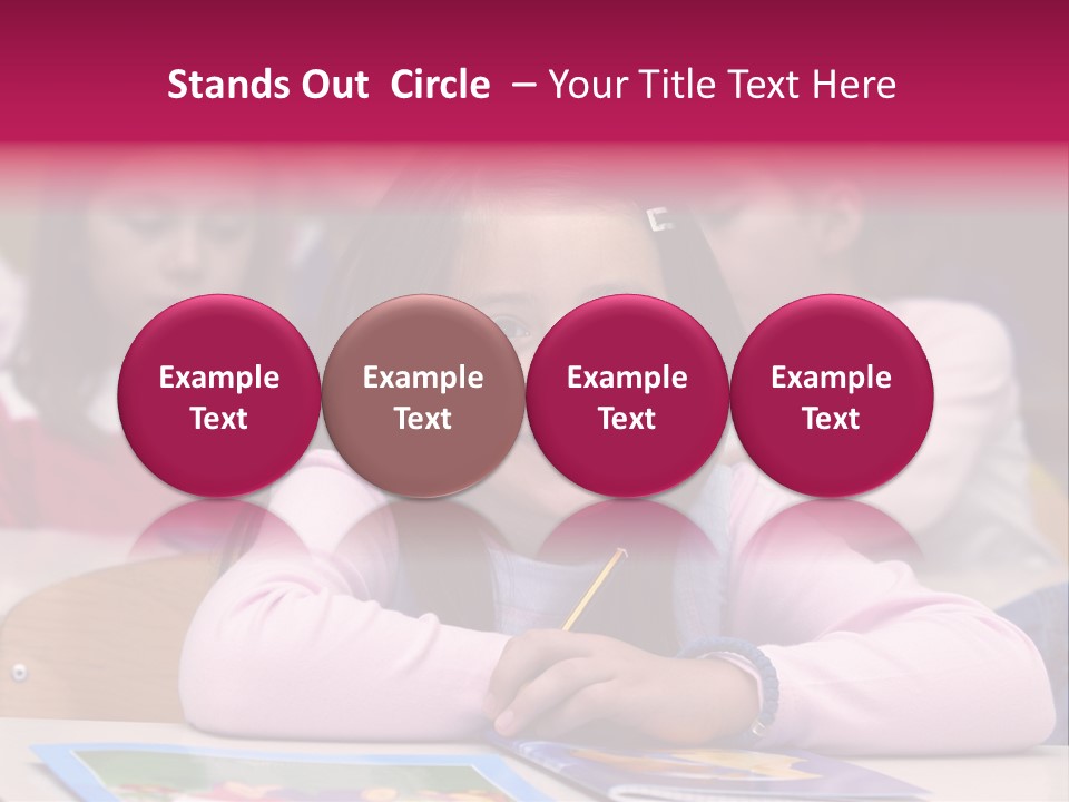 A Group Of Children Sitting At A Table In A Classroom PowerPoint Template