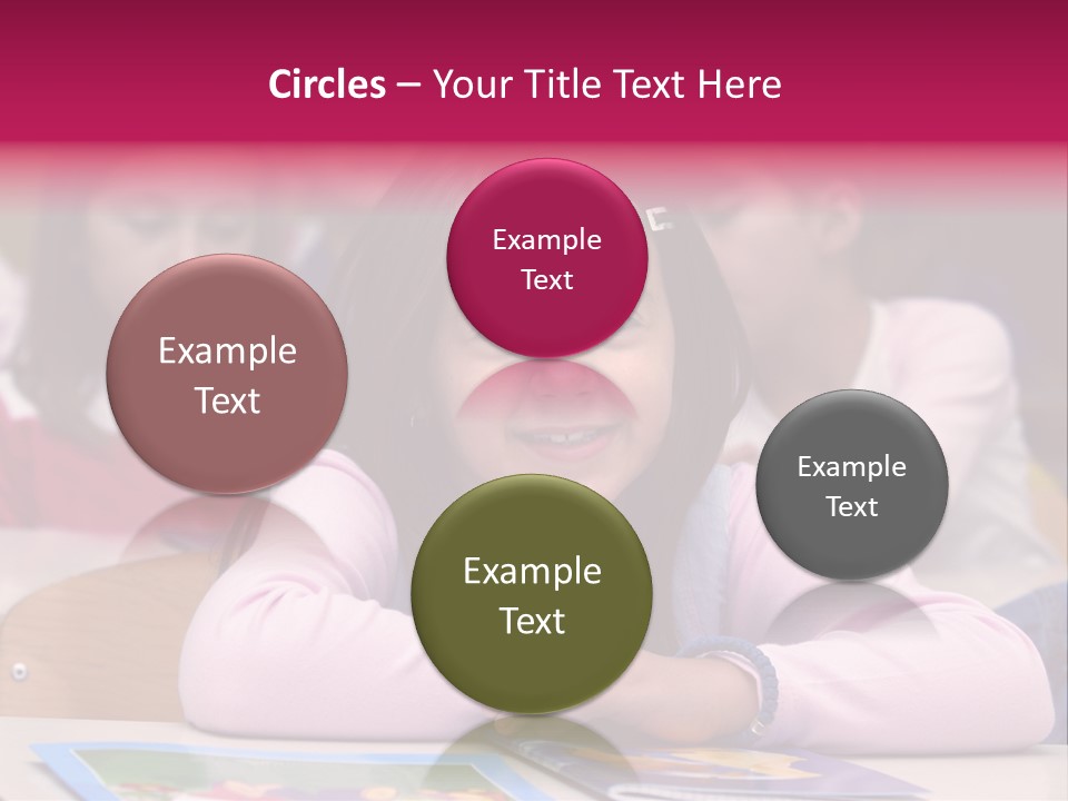 A Group Of Children Sitting At A Table In A Classroom PowerPoint Template