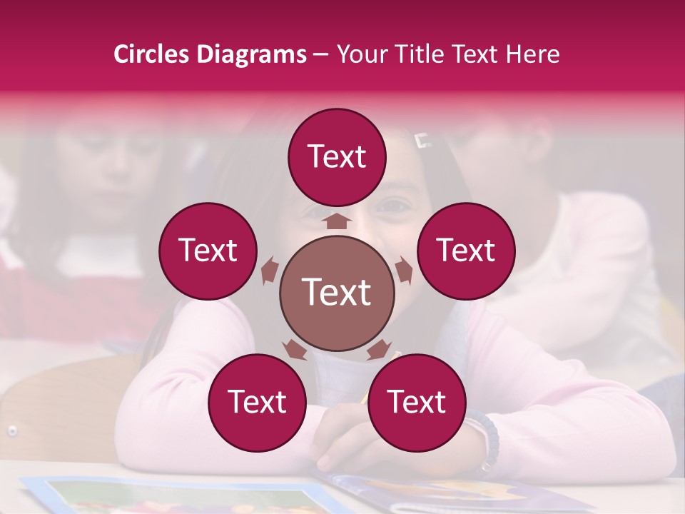A Group Of Children Sitting At A Table In A Classroom PowerPoint Template