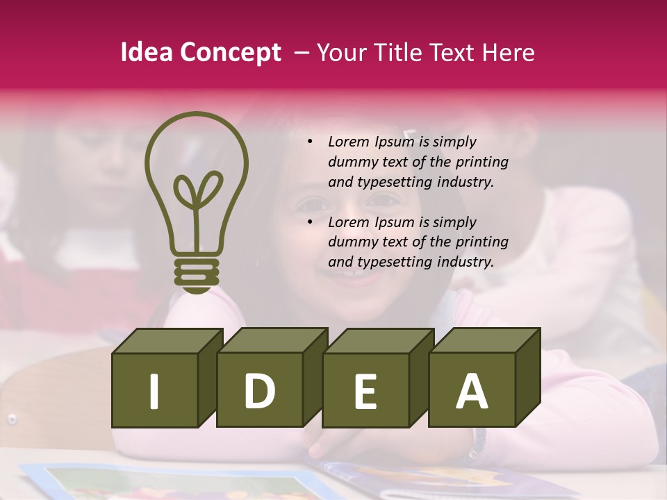 A Group Of Children Sitting At A Table In A Classroom PowerPoint Template