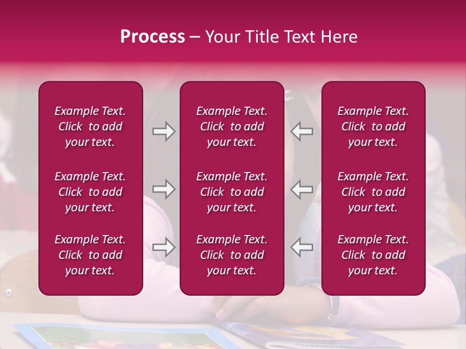 A Group Of Children Sitting At A Table In A Classroom PowerPoint Template