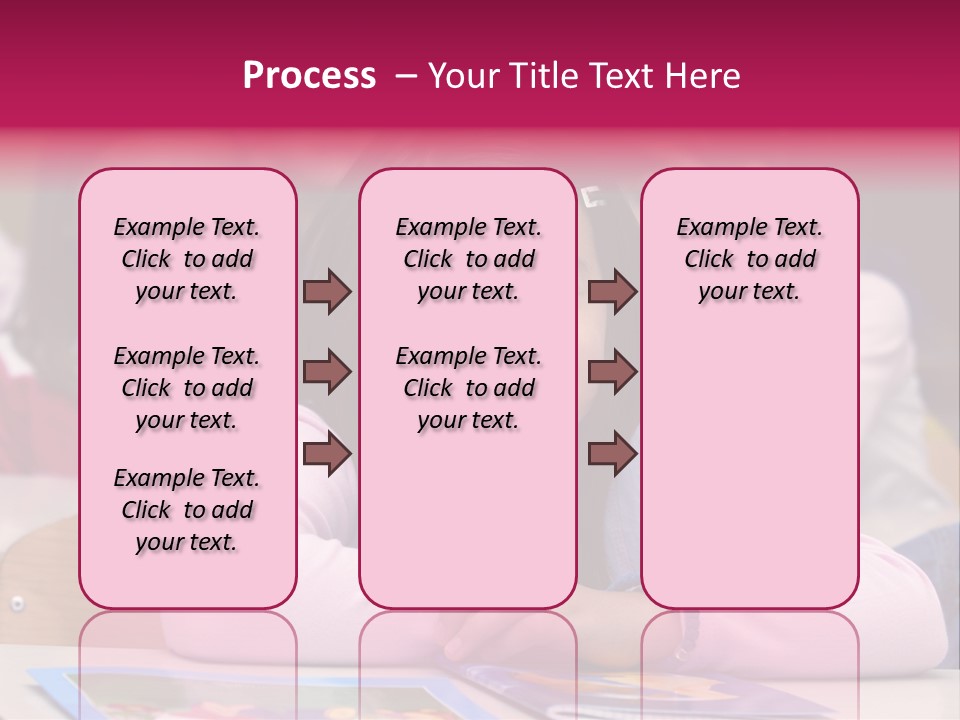 A Group Of Children Sitting At A Table In A Classroom PowerPoint Template
