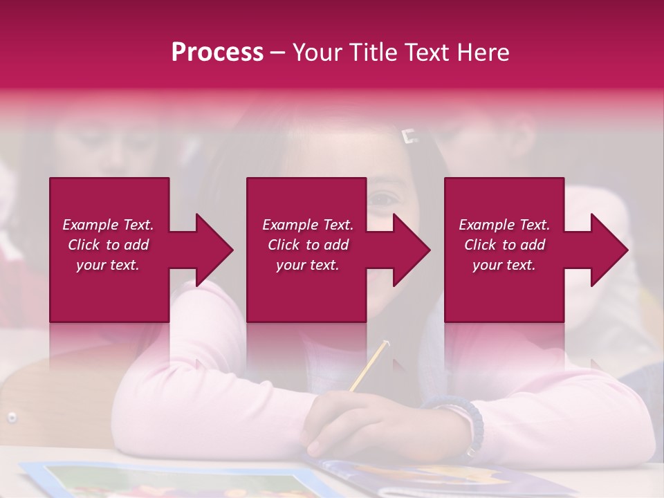 A Group Of Children Sitting At A Table In A Classroom PowerPoint Template