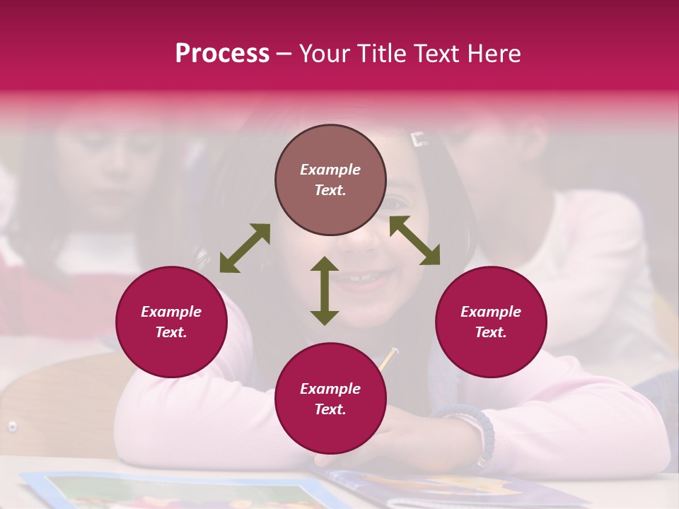 A Group Of Children Sitting At A Table In A Classroom PowerPoint Template