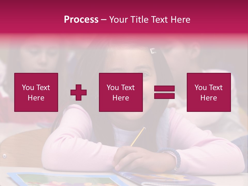 A Group Of Children Sitting At A Table In A Classroom PowerPoint Template