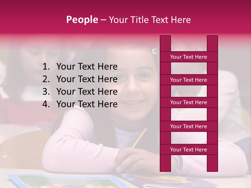 A Group Of Children Sitting At A Table In A Classroom PowerPoint Template