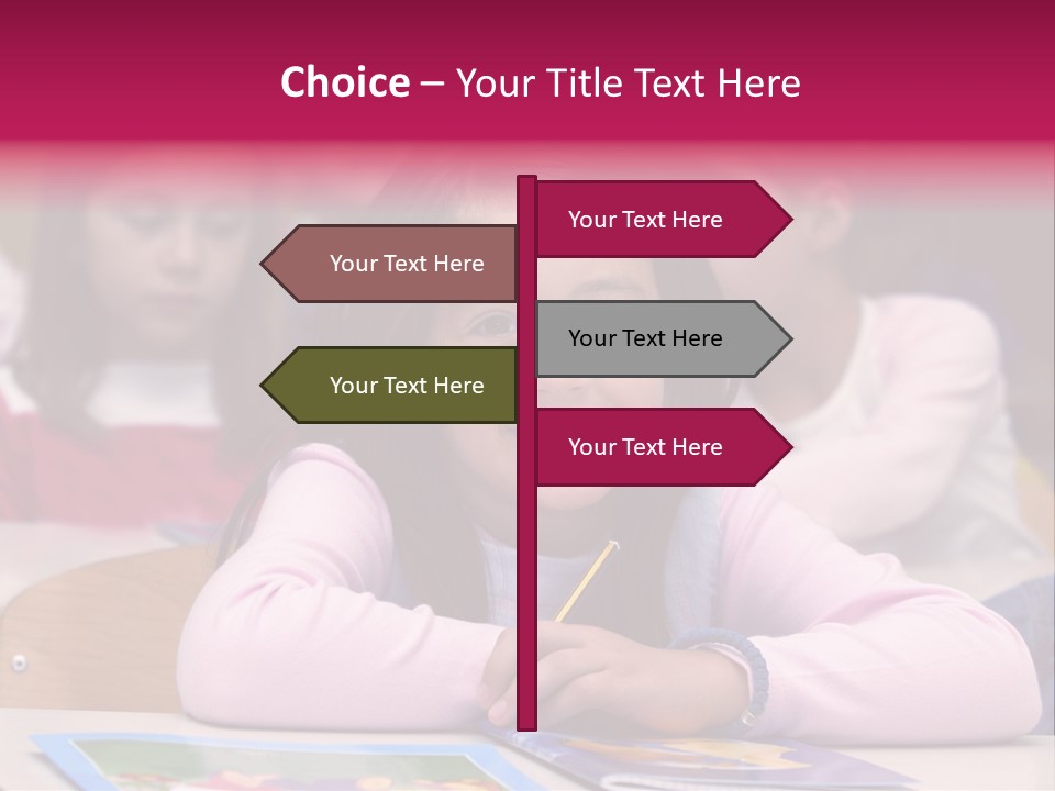 A Group Of Children Sitting At A Table In A Classroom PowerPoint Template