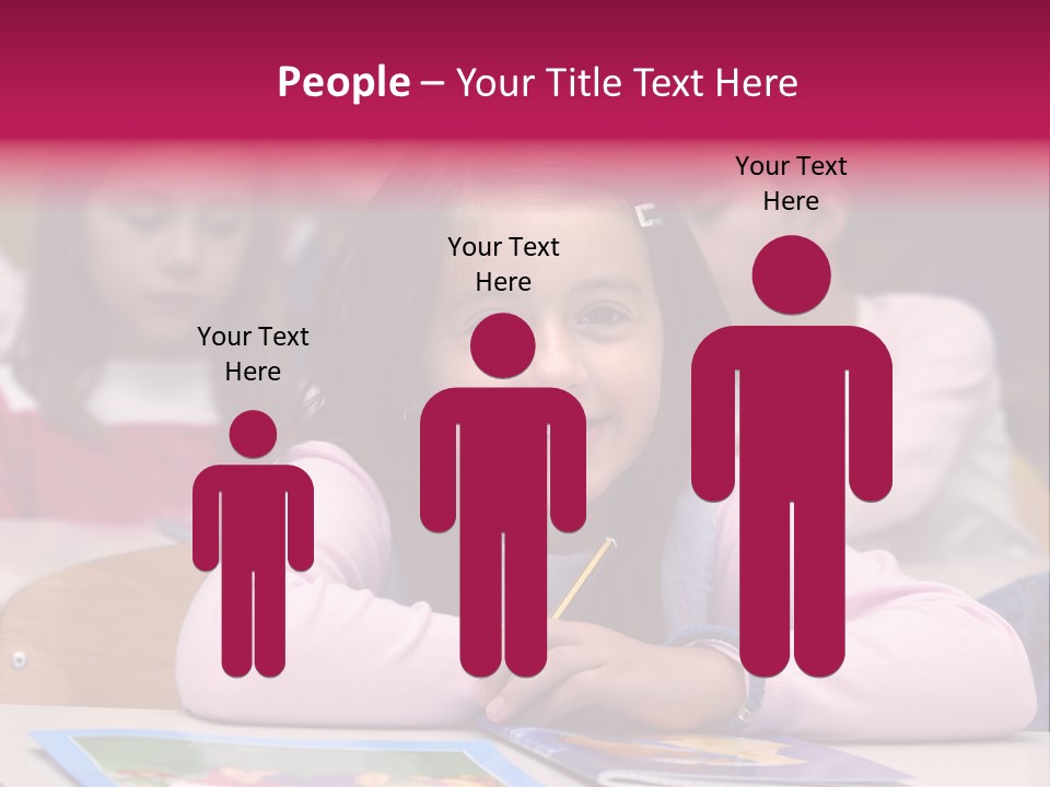A Group Of Children Sitting At A Table In A Classroom PowerPoint Template