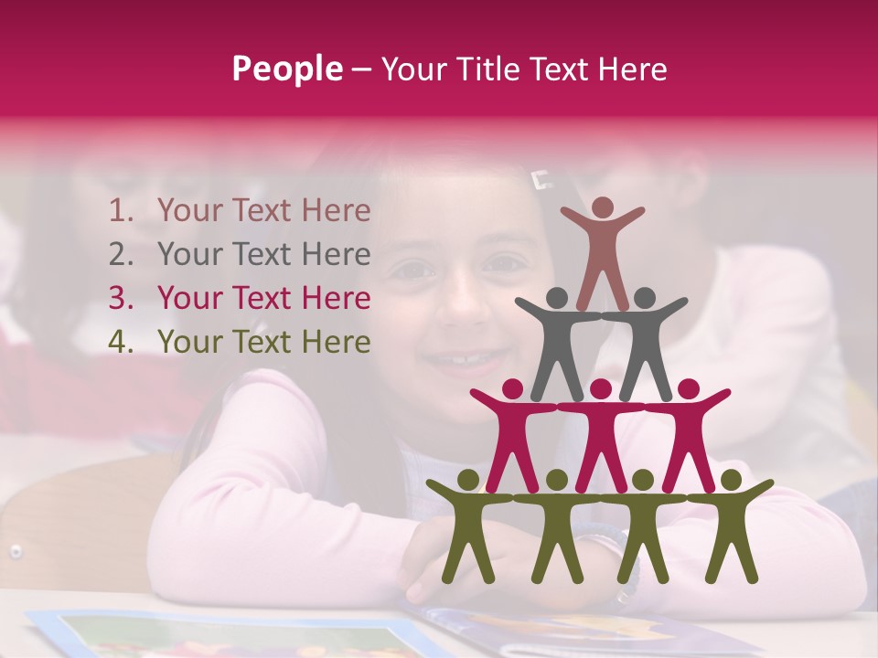 A Group Of Children Sitting At A Table In A Classroom PowerPoint Template