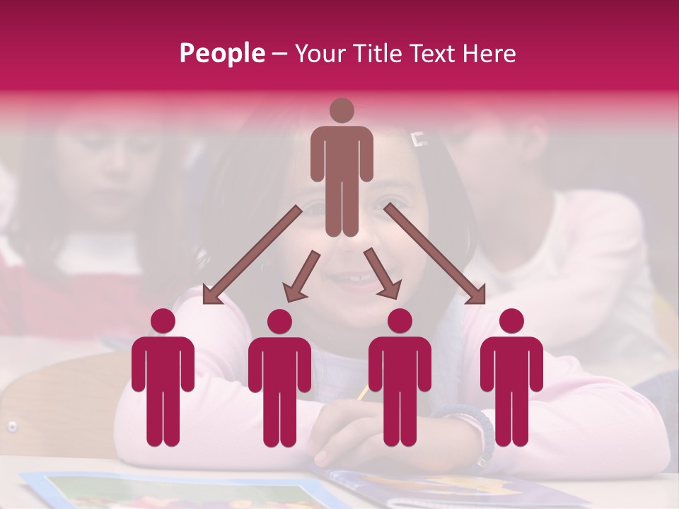 A Group Of Children Sitting At A Table In A Classroom PowerPoint Template