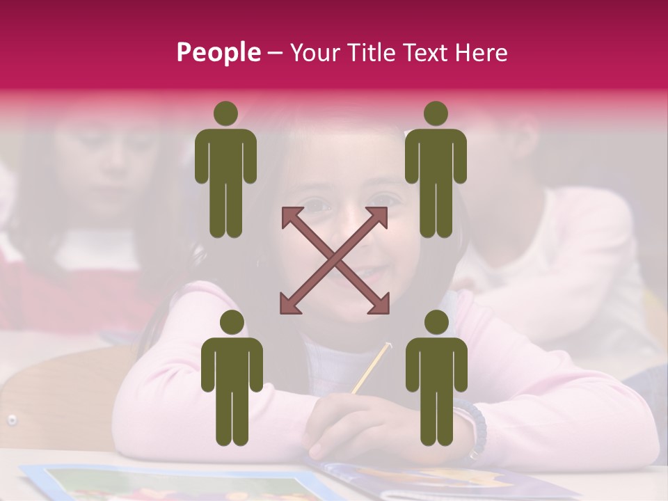 A Group Of Children Sitting At A Table In A Classroom PowerPoint Template