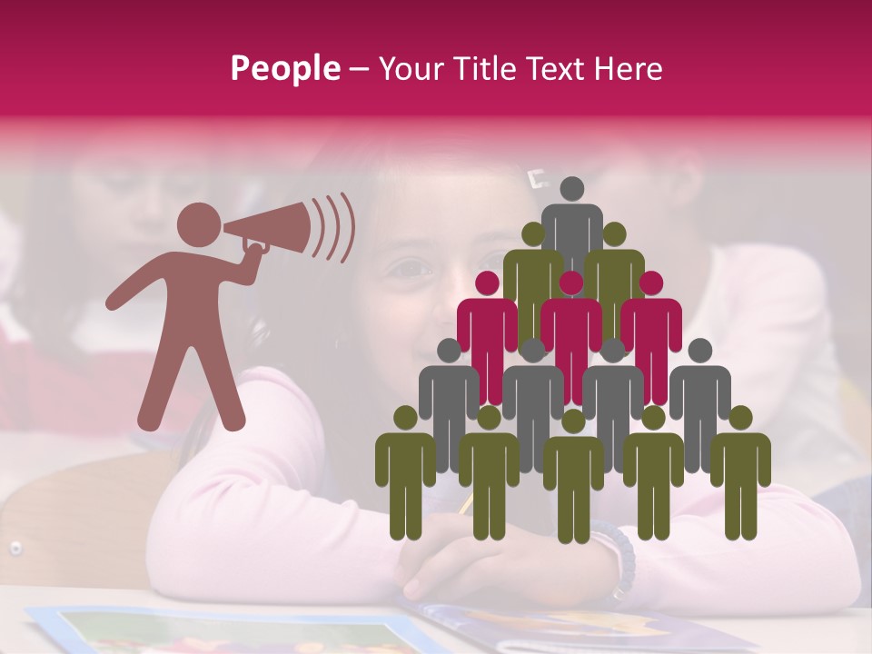 A Group Of Children Sitting At A Table In A Classroom PowerPoint Template